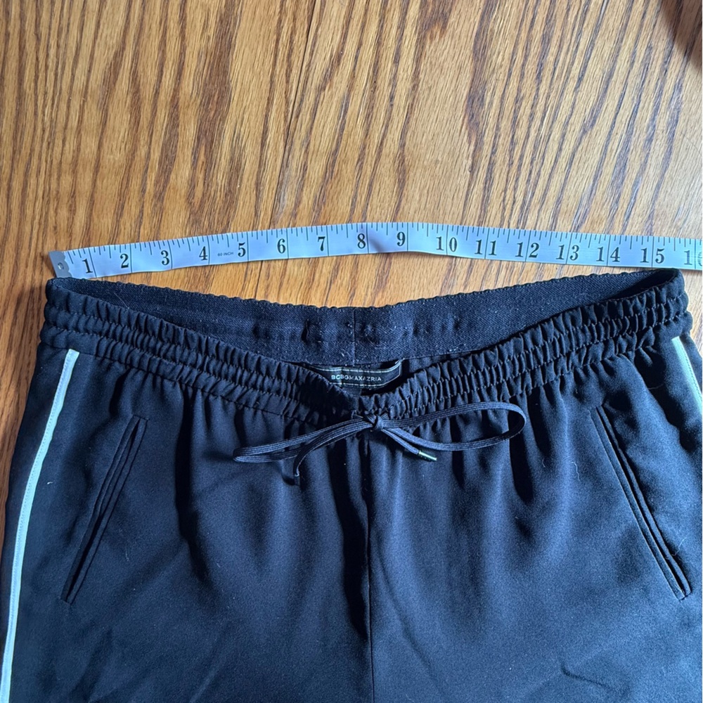 BCBGMaxAzria Black Jogger Pants with White Side Stripes - Picture 7 of 9